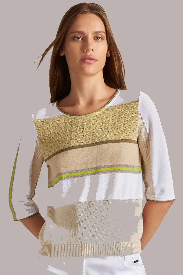 Tricot Chic ACID GREEN STRIPED SWEATER