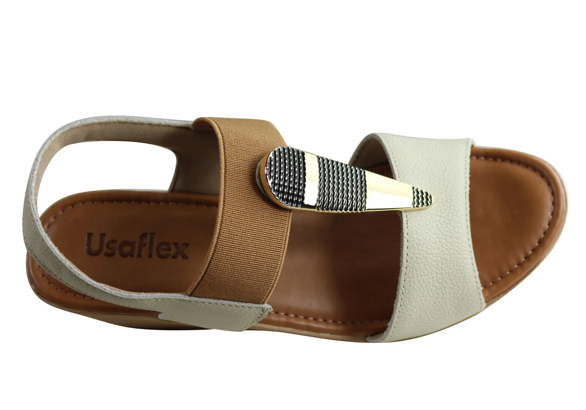 Usaflex Analise Womens Comfort Cushioned Wedge Sandals Made In Brazil