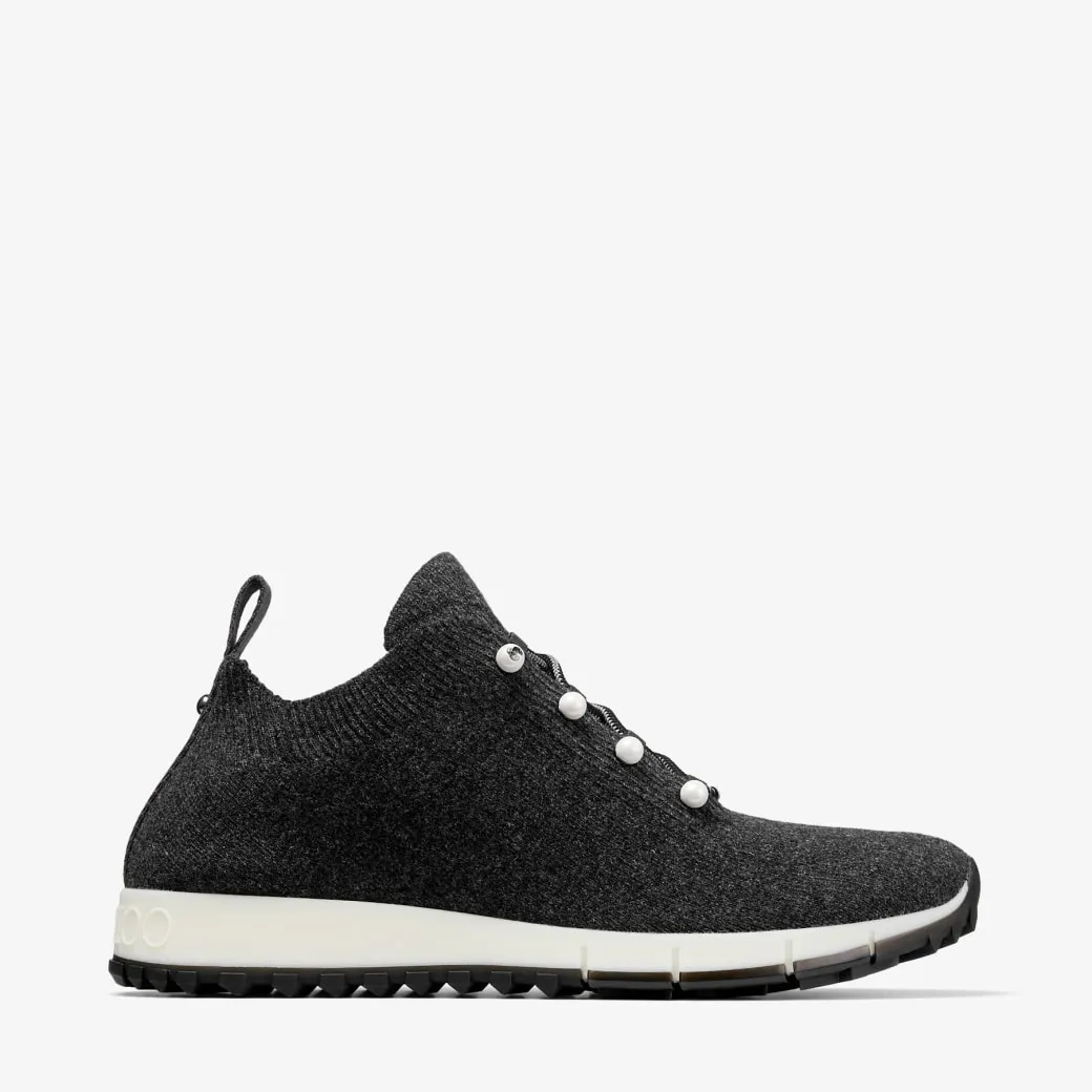 Veles Black Cashmere Knit Trainers