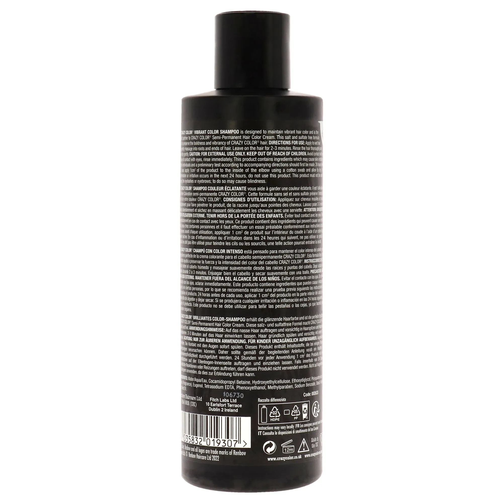 Vibrant Color Shampoo - Pink by Crazy Color for Unisex - 8.45 oz Shampoo