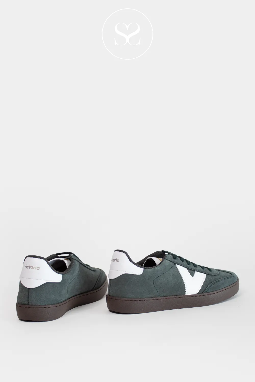 VICTORIA 1126199 DARK GREEN SUEDE LOW PROFILE TRAINERS