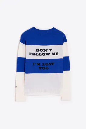 Vilagallo LOST BLUE WHITE KNITWEAR PULLOVER