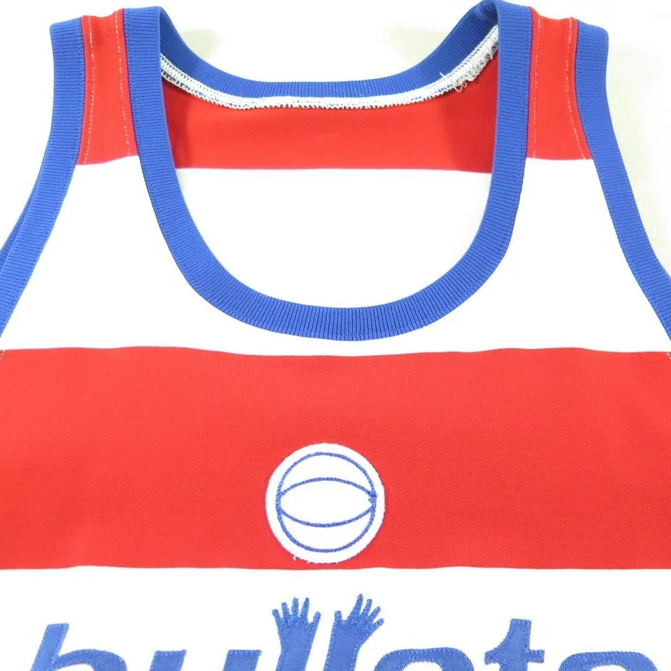 Vintage 80s Mitchell  Ness Bullets Shirt Tank Top 60 Basketball Washington