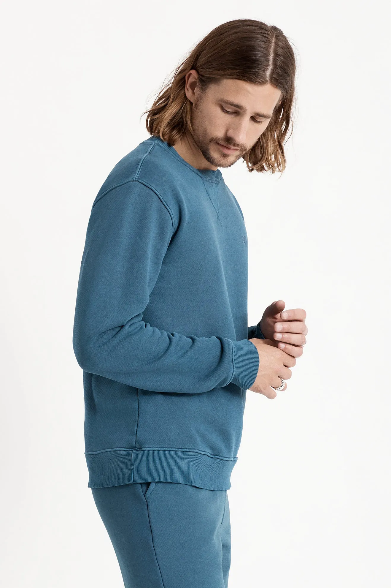 Vintage Beat Up Crew Fleece - Pine Bark