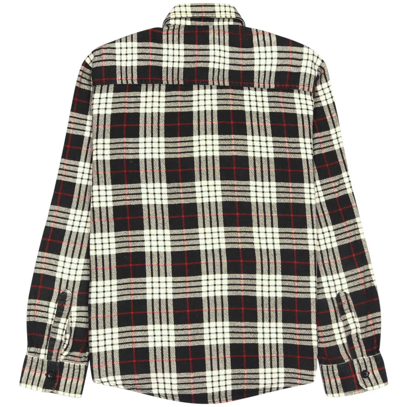 Vintage Checkered Flannel Shirt Cream Black Red