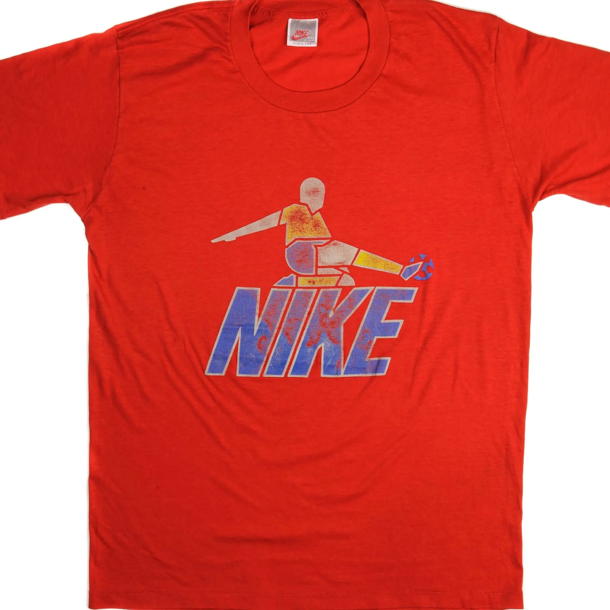 VINTAGE NIKE SOCCER TEE SHIRT 1987-1992 SIZE MEDIUM MADE IN USA