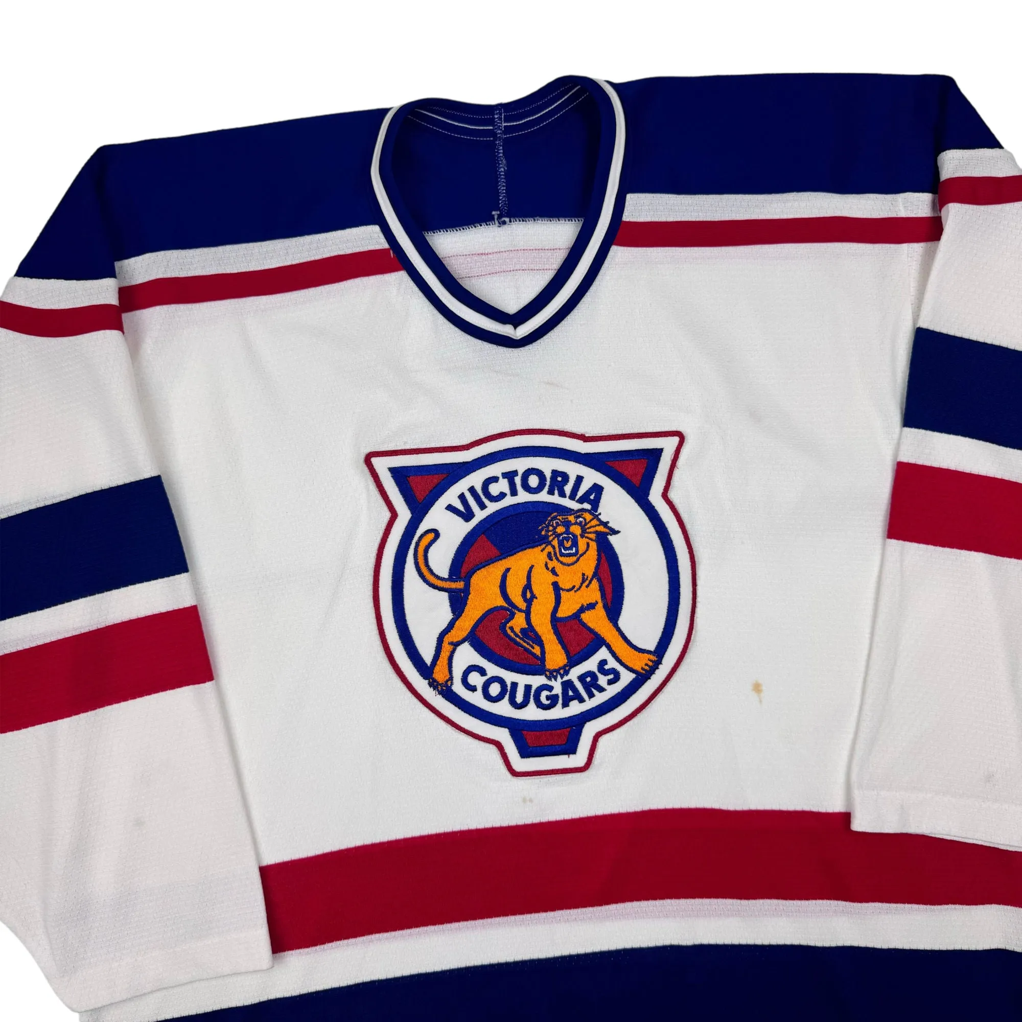 Vintage Victoria Cougars WHL Hockey Jersey White Rare