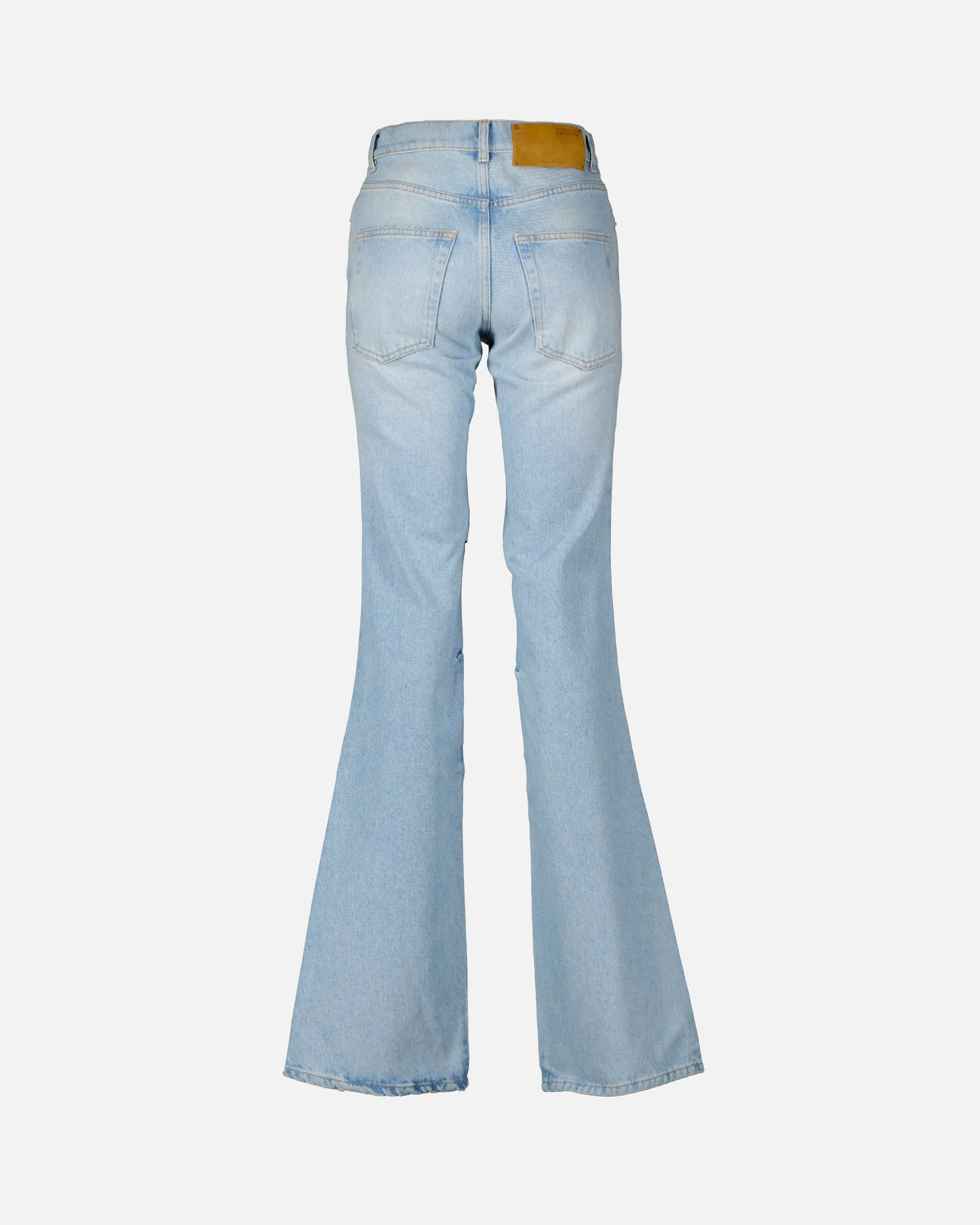 Washed denim jeans