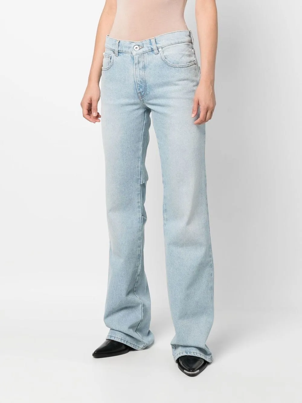 Washed denim jeans