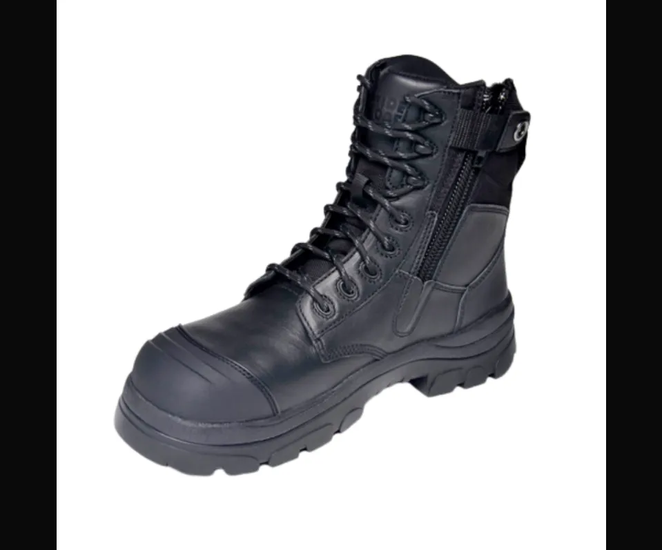 Wide Load 890BZC Composite Safety Toe Zip 8 inch Work Boot - Black - 6E Only