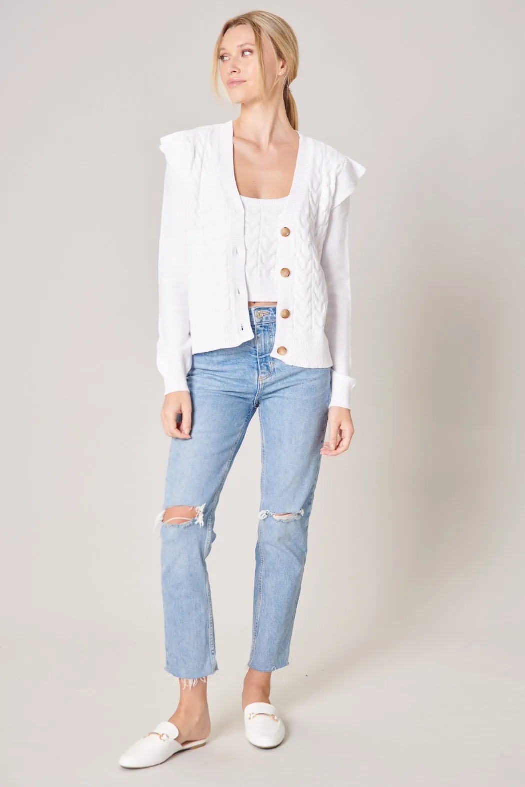 With You Always Cable Knit Cardigan