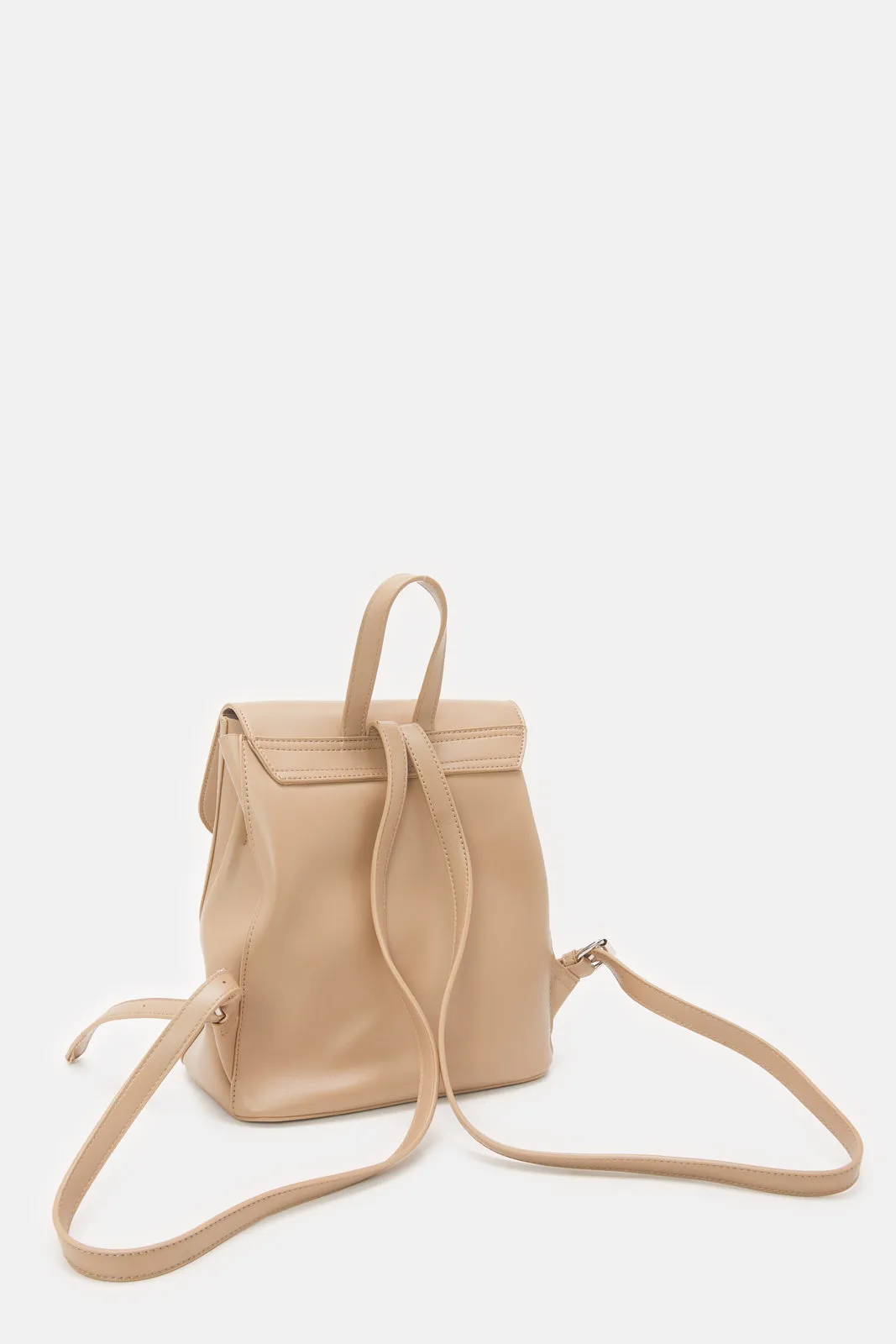 Women Beige Solid Backpack