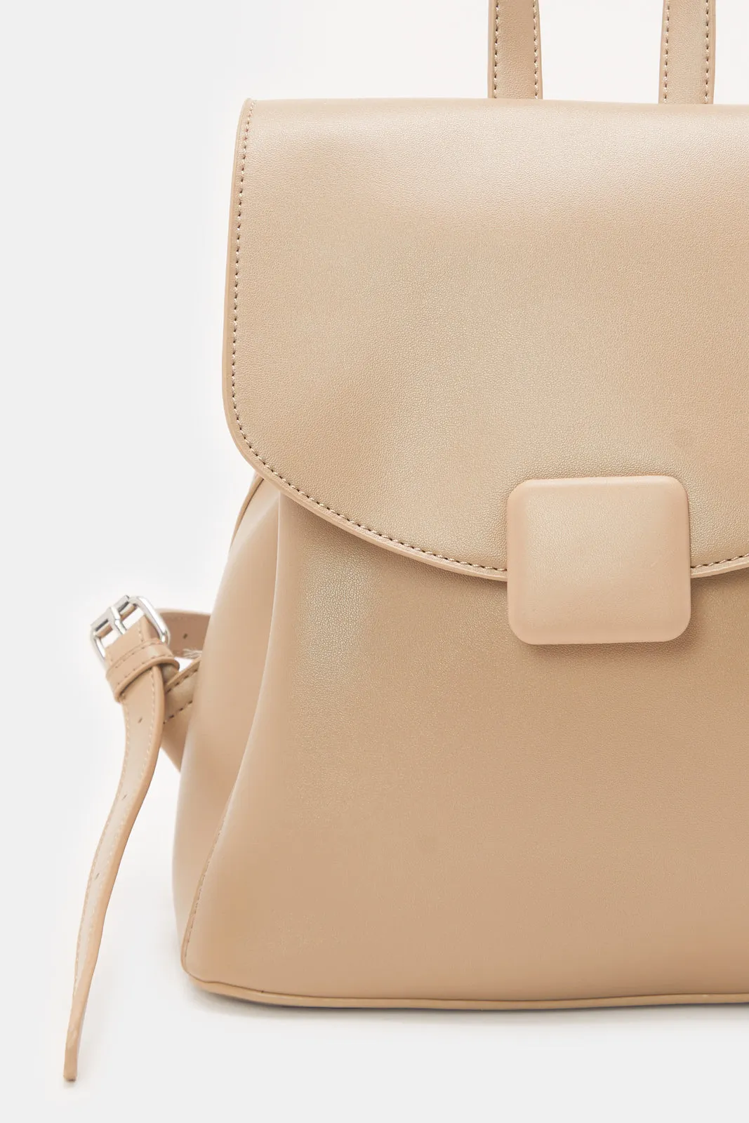 Women Beige Solid Backpack