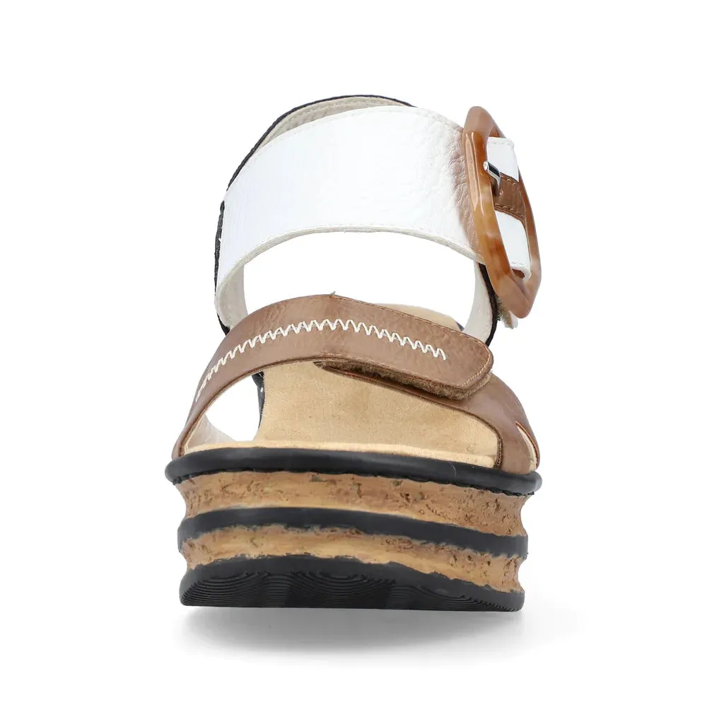 Women's Rose Platform Wedge Sandals - Leinen/Weiss/Schwarz