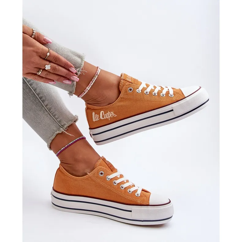 Women's Sneakers With a Thick Sole Lee Cooper LCW-24-31-2216 Orange