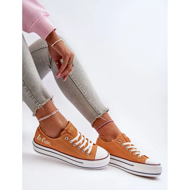 Women's Sneakers With a Thick Sole Lee Cooper LCW-24-31-2216 Orange