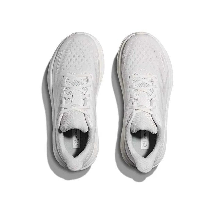Womens Hoka Clifton 9 Wide in White/White