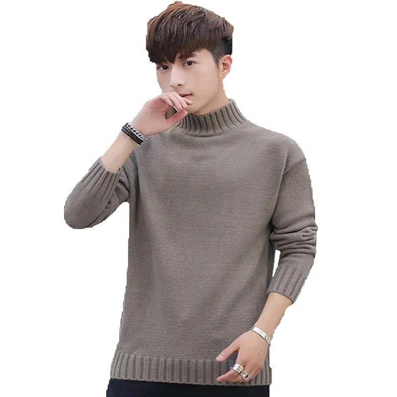 Xituodai Autumn and winter sweater men's half-necked camel knit sweater fashion long-sleeved thick men's sweater