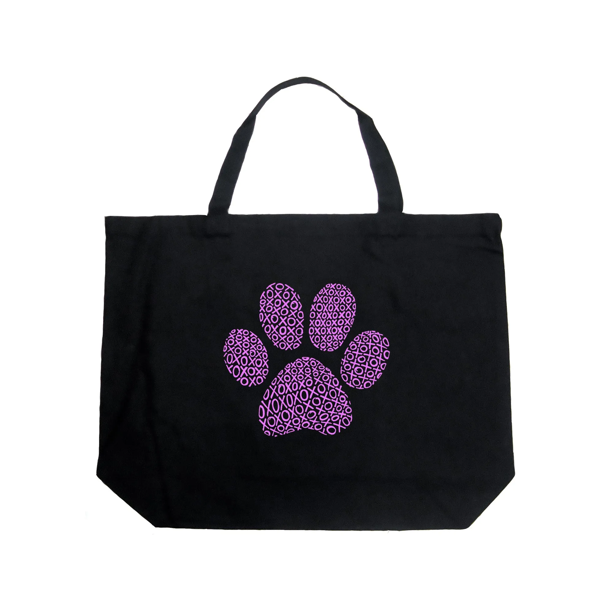 XOXO Dog Paw  - Large Word Art Tote Bag