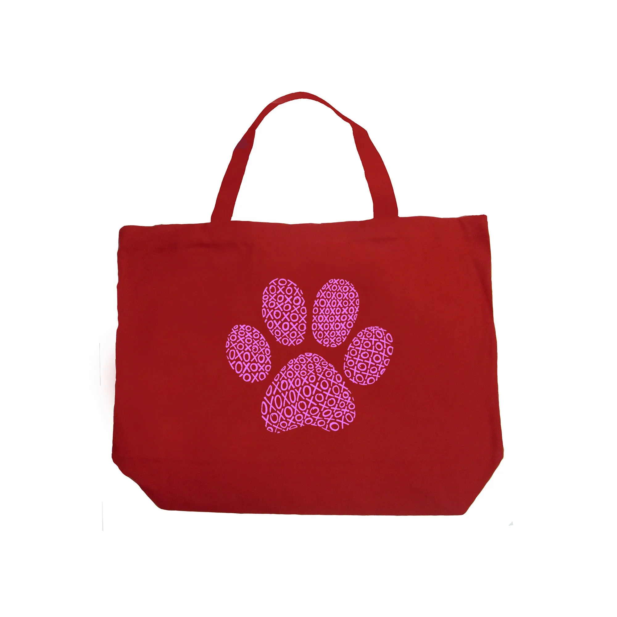 XOXO Dog Paw  - Large Word Art Tote Bag