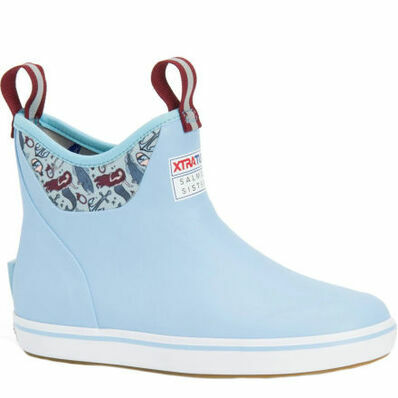 XTRATUF Women's Salmon Sisters 6-In Ankle Deck Boot in Light Blue