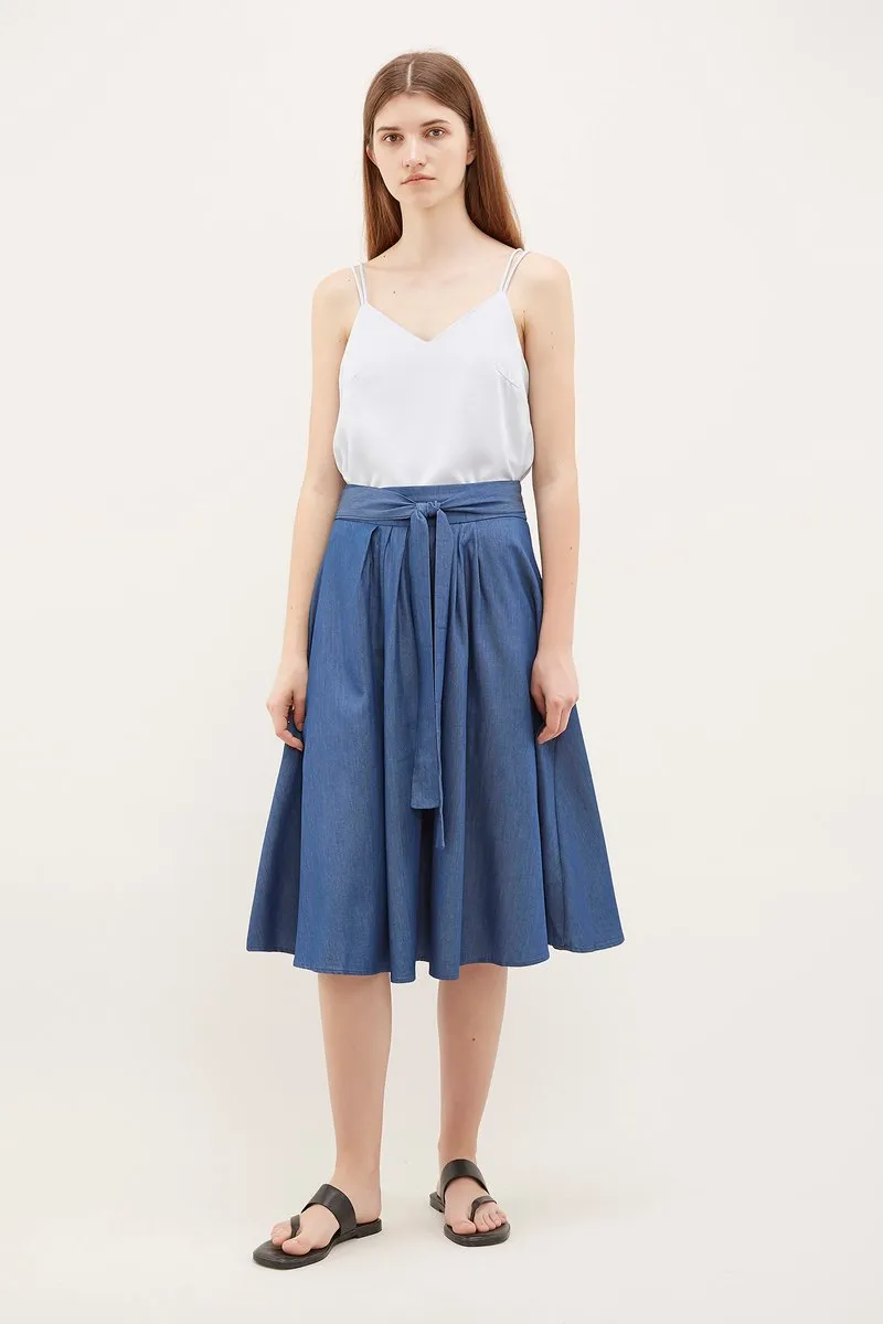 Yalena Pleated Midi Skirt 