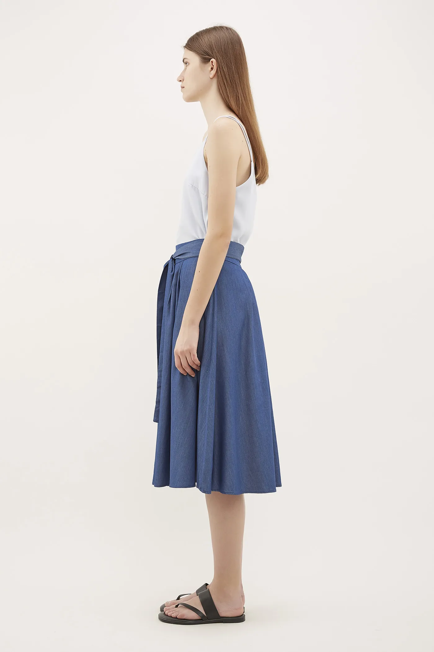 Yalena Pleated Midi Skirt 