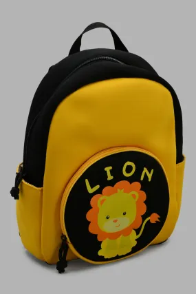 Yellow And Black Lion Backpack For Boys