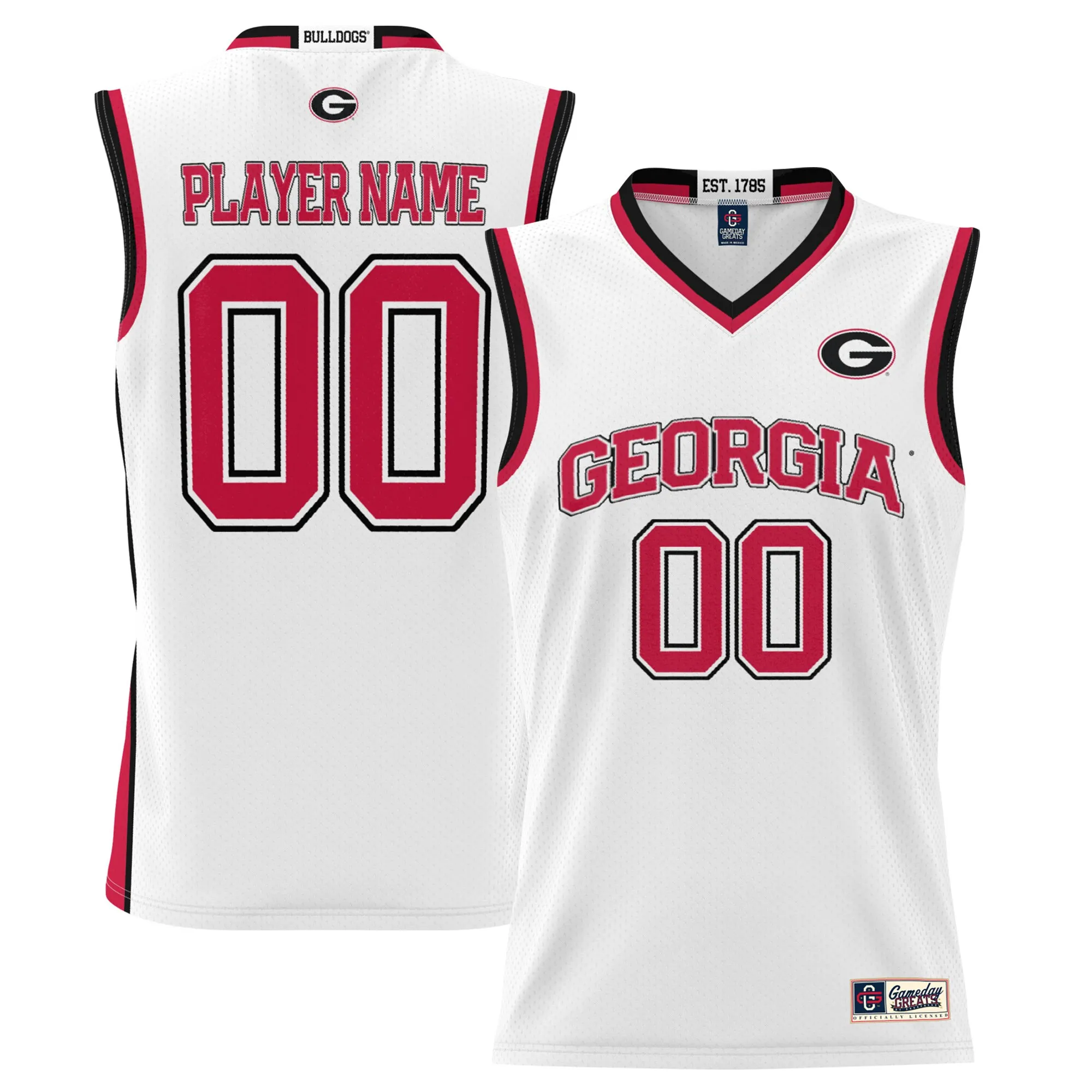 Youth Game Day Greats White Georgia Bulldogs NIL Pick-A-Player Lightweight Basketball Jersey