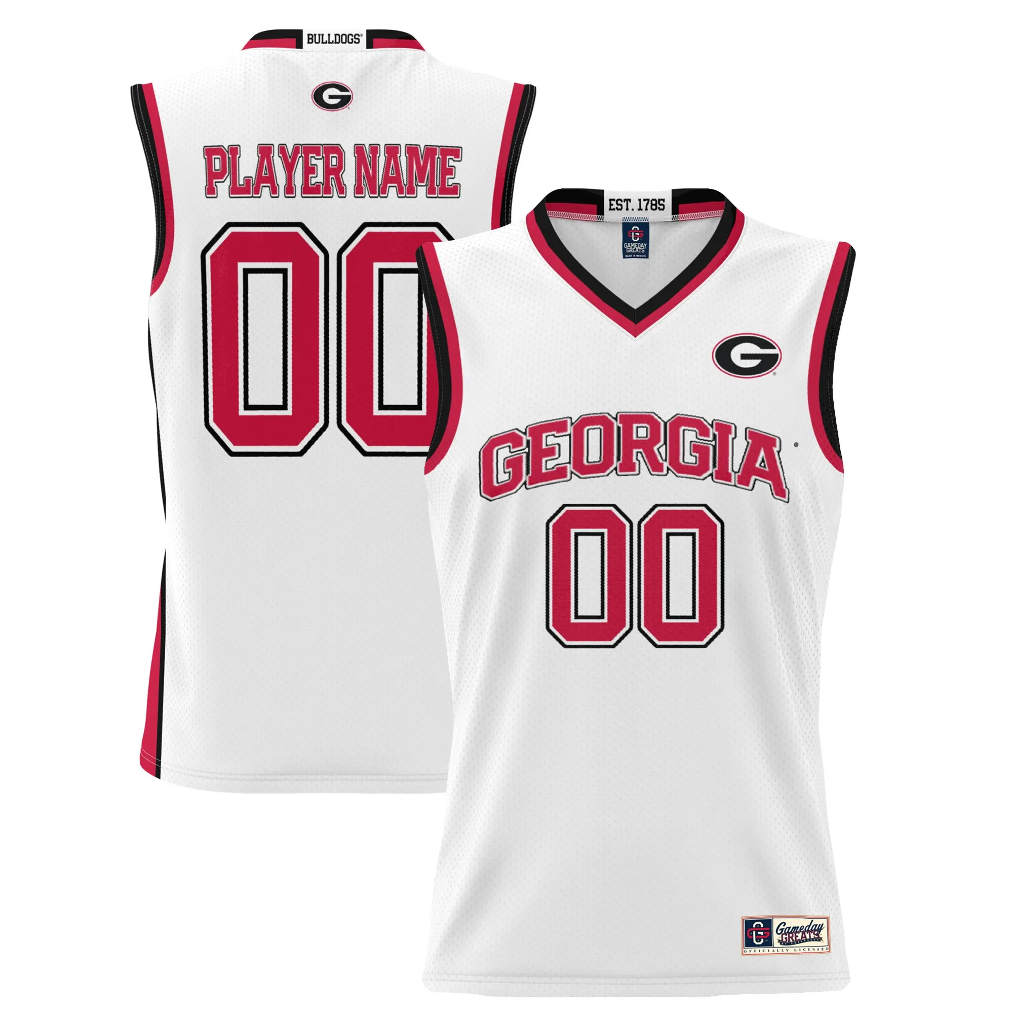 Youth GameDay Greats White Georgia Bulldogs NIL Pick-A-Player Lightweight Basketball Jersey