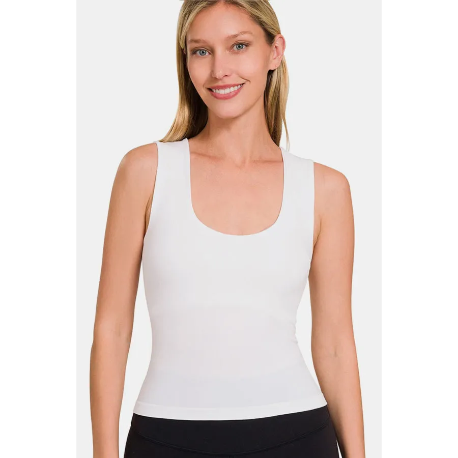 Zenana Cropped Padded Seamless Tank